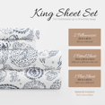 thumbnail image 2 of ienjoy Home 4 Piece Coarse Paisley Patterned Home Collection 4 Sheet Set, King, Navy, 2 of 8