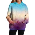 thumbnail image 5 of WTOBBY Women's Tie-Dye Graphic Hoodie, Oversized Casual Pullover, Long Sleeve Patchwork Print Sweatshirt with Vibrant Colors and Street Style Design,Dark Purple L, 5 of 6