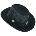 thumbnail image 3 of Arizona Leather Hats for Men & Women Cowboy Western style Shapeable Brim Hat - XL - Black, 3 of 6