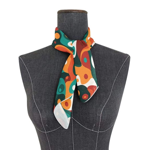 Square Scarf 24x24 Inch Retro Psychedelic Swirl Silky Satin Sun Protection Neck Scarf for Women Multi-Purpose Head Wrap Bandana for Hair Bag Decoration