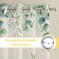thumbnail image 6 of Green Eucalyptus Leaves Kitchen Curtains Window Panels, Daisy Summer Botanical Watercolor Insulated Window Treatment Curtain, Grommet Curtains for Bedroom/Living Room/Bathroom, 2 Piece 52"Wx72"L, 6 of 8