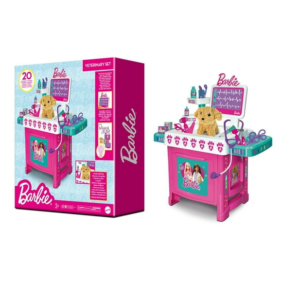 Ensemble vétérinaire Barbie Accessoires inclus et chien en peluche