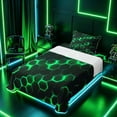 thumbnail image 3 of meiyoeat Neon Honeycomb Pattern Twin Sheet Sets for Boys Girls, Geometric Hexagon Bedding, Green, 3pcs, 1 Flat Sheet, 1 Fitted Sheet and 1 Pillowcase, 3 of 6