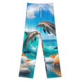 thumbnail image 3 of Dolphins in Ocean Bubble Scene-2 Pajama Pants Breathable with Pockets Pajamas For Lady Vintage Sleeping Pants Bedroom Homewear, 3 of 6
