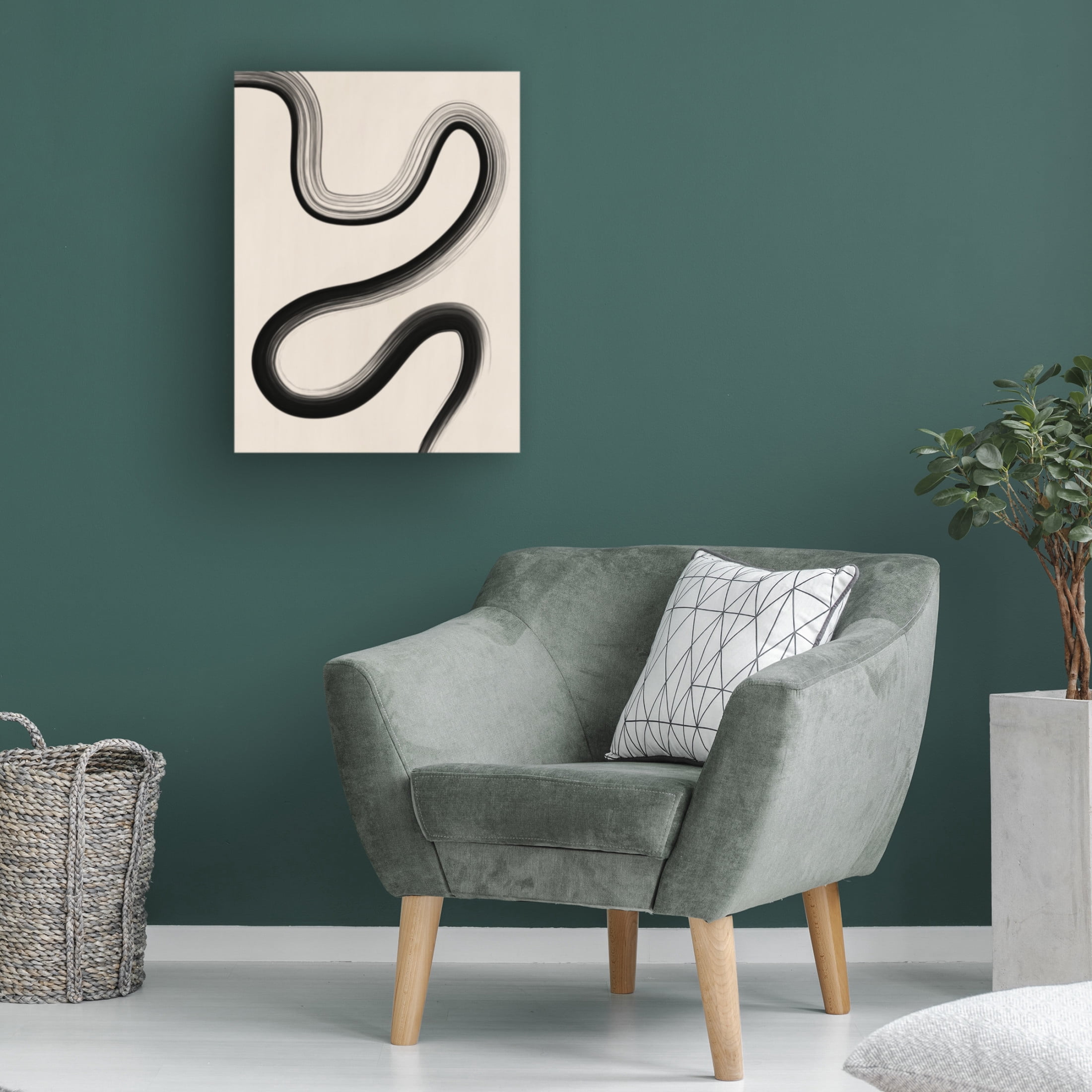 Trademark Fine Art Elena Ristova  Black Brush Stroke Art Canvas Wall Art
