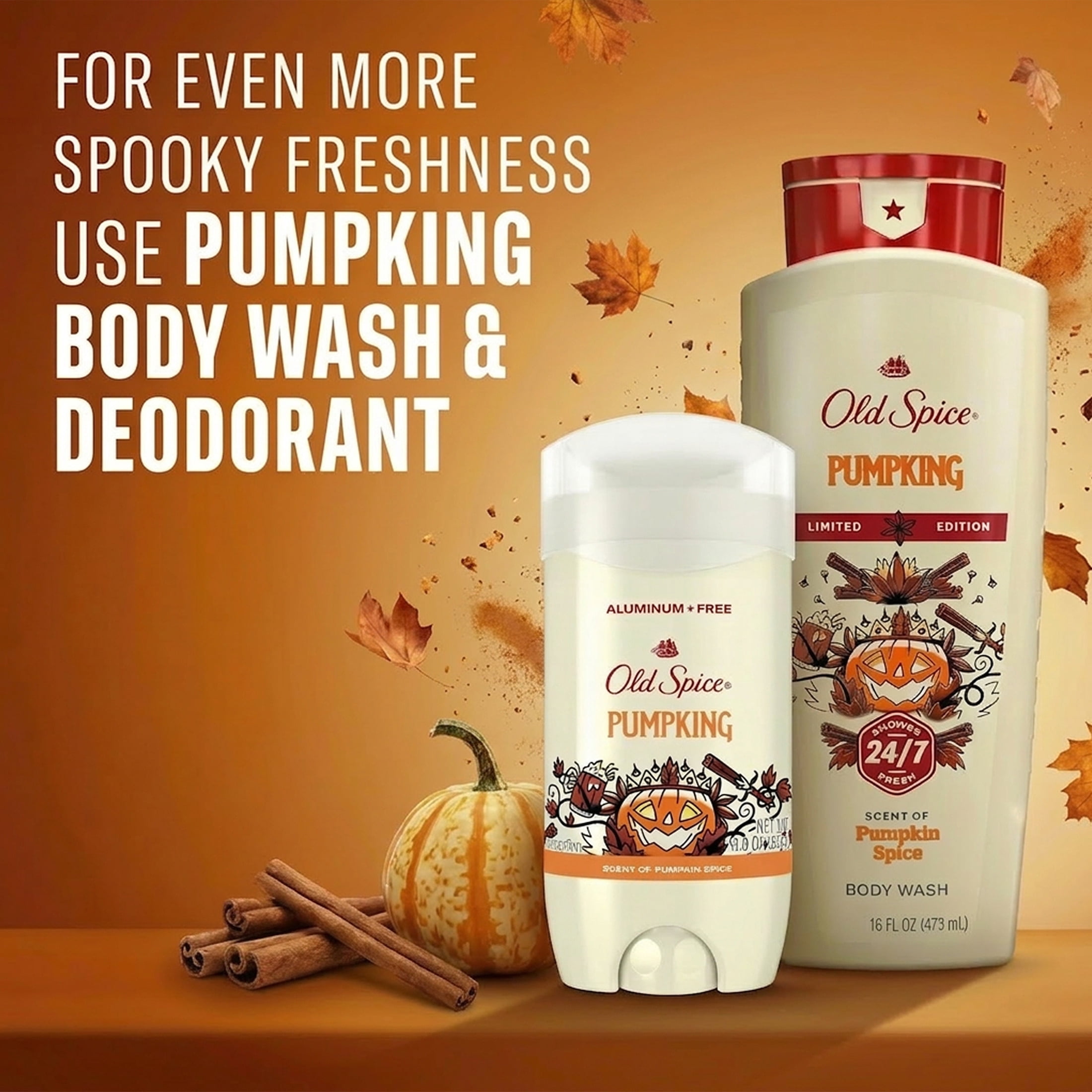 Old Spice Deodorant for Men, Aluminum Free, Limited Edition, Pumpking, Pumpkin Spice Scent,  3.0 oz