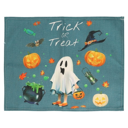 

Halloween Table Mat Heat Resistant Desk Coasters Anti-Slip Placemat Cotton linen Table Tableware Pads for Festival Table Decor