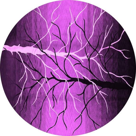 Ahgly Company Indoor Round Oriental Pink Industrial Area Rugs, 6' Round