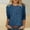 Blue plus size fall tops for women a1, variant on Women Plus Size Fall Winter Round Neck 3/4 Sleeve Vintage Floral Tunic Tops Solid Boho Casual Blouses Cute Trendy Pullover Shirts for Work Business, Multicolor L