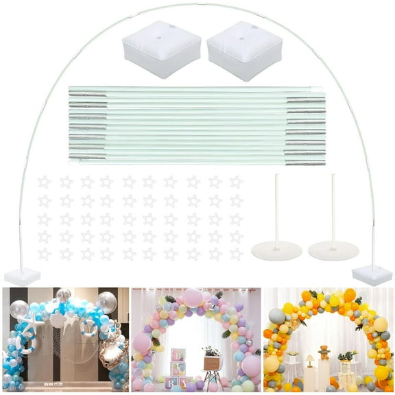 Balloon Arch Stand Kit, 10FT Width & 7.5FT Height Adjustable Balloon Arch Frame Plant Support Stand, Ideal For Party Decorations, Not Include Balloons