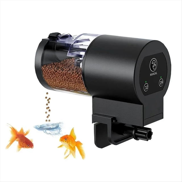 Comedero para Peces de 100 Ml - Dispensador de Alimento Digital Programable para Acuario con Temporizador, Resistente Al Agua IP66 para Estanques y Tortugueras