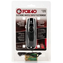 Fox 40 Electronic 3 Tone Whistle w/ Adjustable Wrist Lanyard, Black