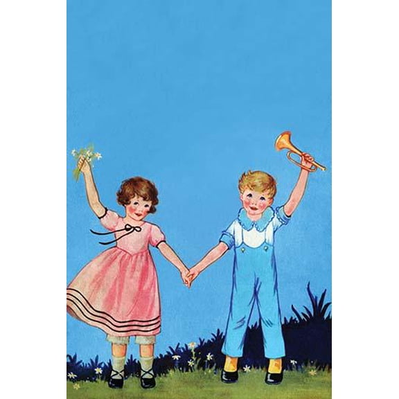 Little Boy Blue and Bo Peep-Fine Art Canvas Print (20" x 30")