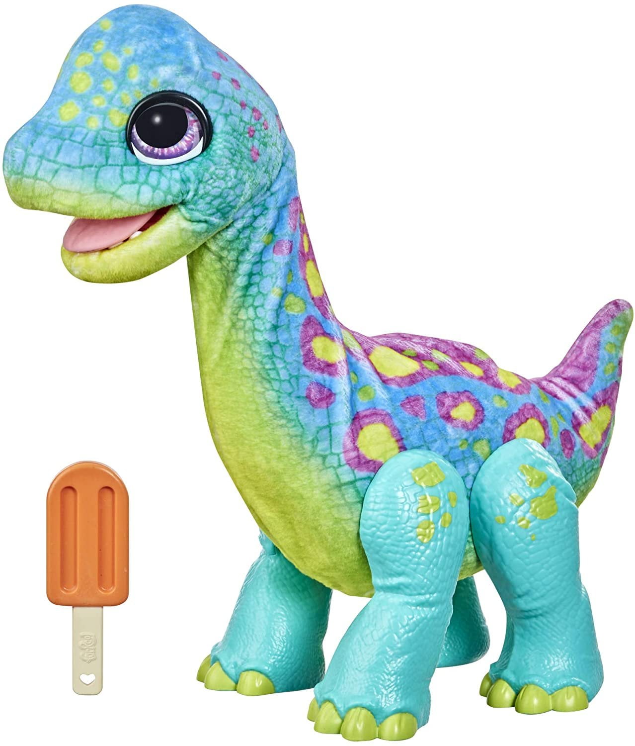 furReal Snackin' Sam The Bronto, 40+ Sounds & Reactions, for Kids Ages 4 and up - Electronic Pets