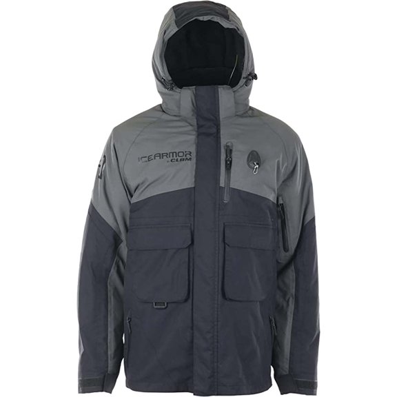 Clam Icearmor Ascent Float, Black/Charcoal Parka, Large