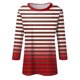 thumbnail image 4 of Honeeladyy - Camisetas básicas de rayas para mujer, manga 3/4, verano 2024, blusa deportiva, talla grande, ropa exterior (rojo, 2XL), 4 of 5