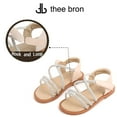 thumbnail image 4 of Girls Sandals Toddler Summer Dress Shoes Gladiator Beach Flat Sandals(AA390 Apricot/7M), 4 of 6