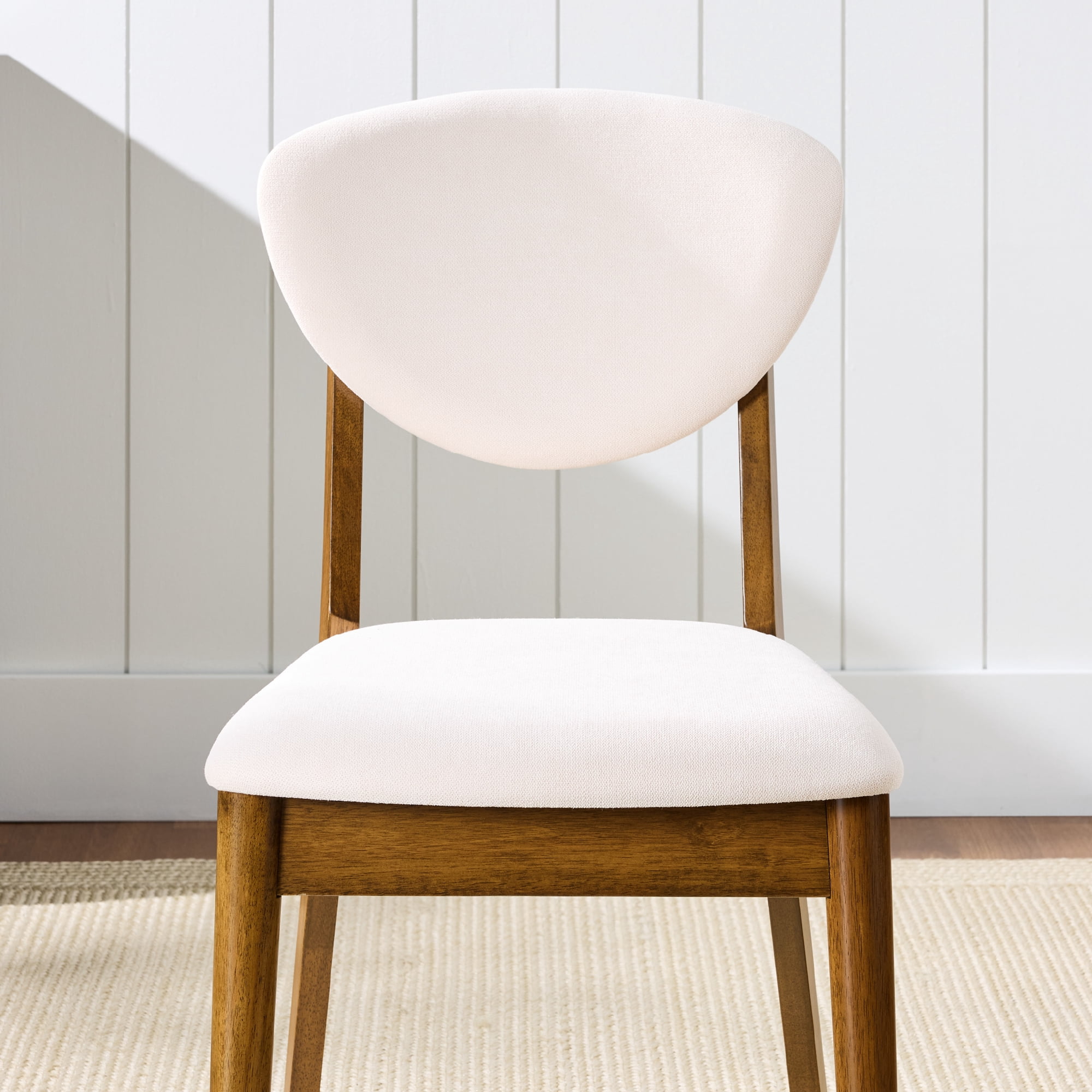 Best Choice Products Set of 4 Wooden Dining Chairs, Wood Modern Farmhouse Upholstered Chairs - Walnut/Cream