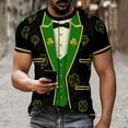 thumbnail image 3 of Fewfanhot Womens Clothing Unisex Funny Holiday Tuxedo St Patrick's day T-Shirts Graphic Short Sleeve Novelty Party Top, 3 of 8