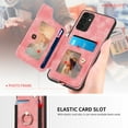 thumbnail image 5 of SaniMore for Samsung Galaxy A13 5G Wallet Case, [RFID Blocking] Elastic Card Slot Vehicle Magnetic PU Leather Ring Holder & Lanyard Stand Money Pocket Cover for Samsung A13 5G, Pink, 5 of 12