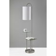 HomeRoots 20 X 13 X 66 In Metal Glass Shelf Floor Lamp Brushed Steel Homeroots 20 x 13 x 66 in metal glass shelf floor lamp brushed steel