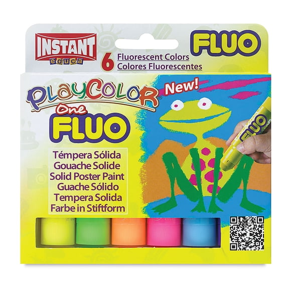 Jack Richeson Play Color Solid Poster Paints, 6 Florescent Colors