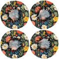 thumbnail image 2 of Shower Caps,Pioneer Flower Floral Print Pattern Waterproof Shower Cap for Women 4 Pieces,Double Reusable Hair Cover for Shower PEVA Elastic Stretch Hem, 2 of 7