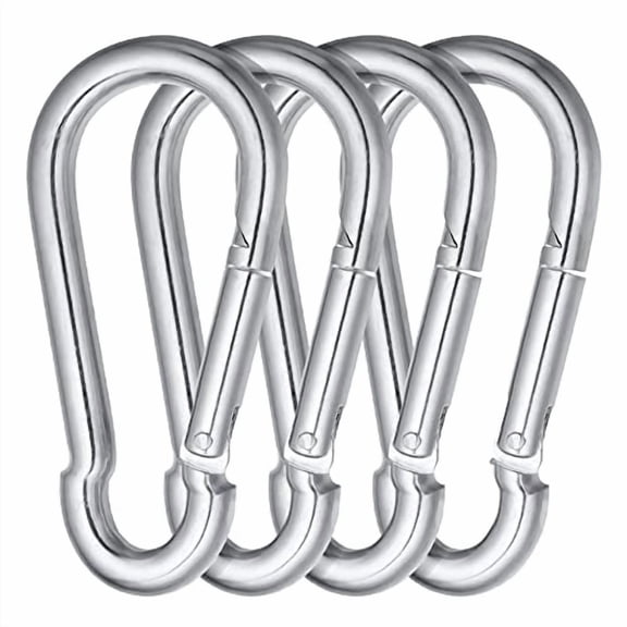 4.7 Inch Carabiner Clip Heavy Duty Large Carabiner Spring Snap Hook Steel Clip Quick Link Buckle M11x120mm 4pcs for Hammock Punching Bags Swing Chairs Gym Equipment Camping Hiking