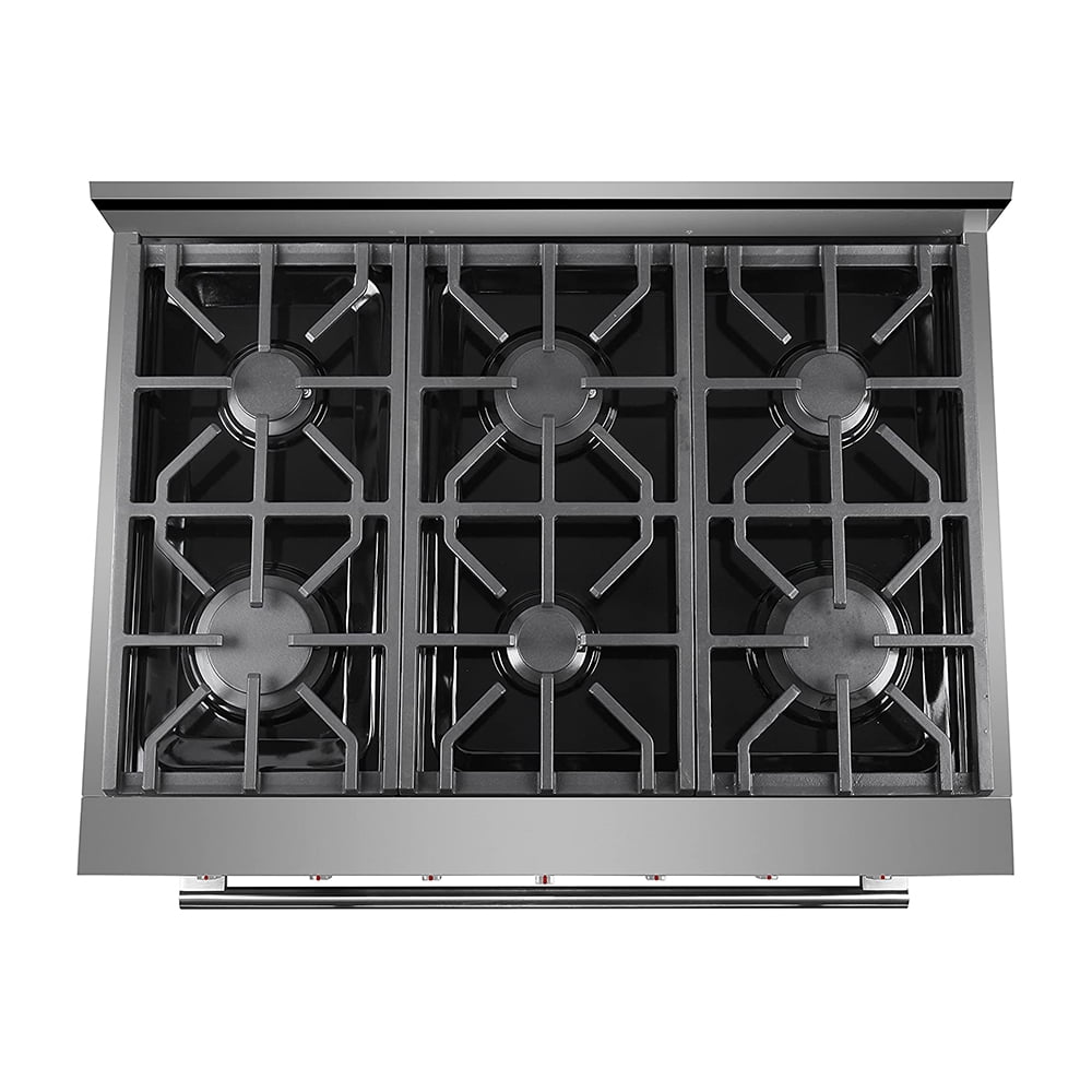 NXR 36" Stainless Steel Dual Fuel Range with 5.5 cu. ft. Convection Oven & Under Cabinet Hood Bundle NKD3611 RH3601