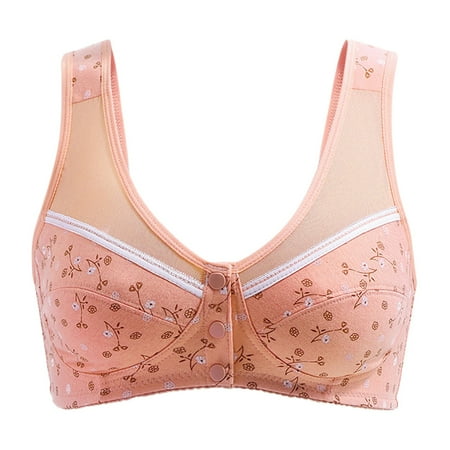 

njshnmn Wirefree Bras for Women Plus Size Full Cup Non-padded Wireless Comfort Bralette Rose Gold 42