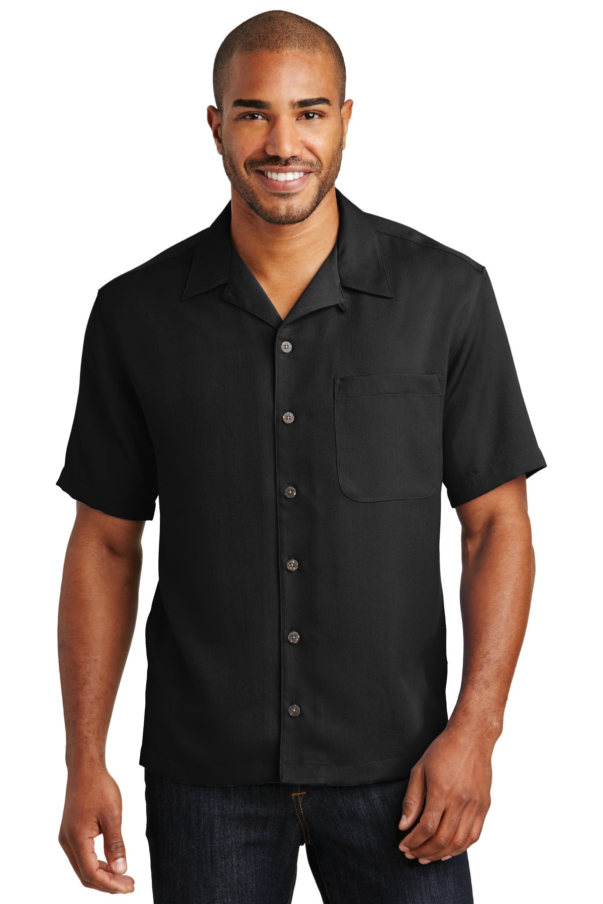 Men's Perfect Open Collar Camp Shirt - Walmart.com