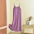 thumbnail image 5 of Asxite Plus Size Womens Pajamas Loose Spaghetti Strap Crew Neck Solid Short Sleep Dress, 5 of 7
