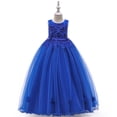thumbnail image 2 of Mercatoo Kids Girl Flower Solid Princess Pageant Gown Party Wedding Long Evening Dress, 2 of 9