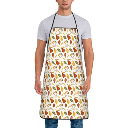 

Xecao Autumn Pears Print Funny BBQ Chef Aprons for Men Women Adjustable Kitchen Cooking Aprons with Pocket Waterproof Oil Proof No Pilling Fading