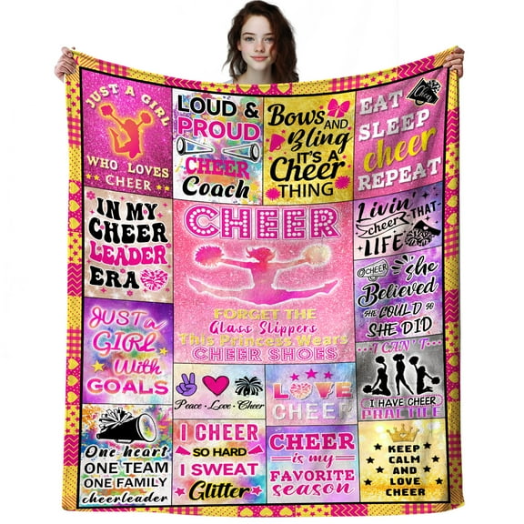 Cheer Blanket Throw Ultra Soft Flannel Fleece Stuff Cheers Blankets Merch Warm Comfortable Bedding Cheer Gifts for Women Girls Boys Kids Adults Birthday Decorations Room Decor