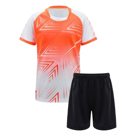 CHICTRY Kids Boys Basketball Football Jersey Uniform 2Pcs Sports Outfit Quick Dry T-Shirt with Shorts Set White 9-10