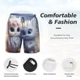 thumbnail image 2 of Kdxio Cute Animal Couple Print Men's Swim Trunks with Compression Liner 7 Inch Inseam Quick Dry Swim Shorts, 2 of 5