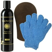 Tan Physics True Color Tanner 8 oz w/ FREE Tanning Mitt and Exfoliation Gloves by Sans-Sun
