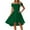Green, variant on Women's Off Shoulder Casual Summer Dress Elegant High Low Hem Flowy Party Gown with Shawl Comfortable Daily Wear Pure Color Womens Casual Trendy Midi Dresses