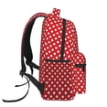 thumbnail image 3 of Xecao Red Polka Dot Backpack, a stylish and functional choice for both men and women, is the perfect basic bookbag for college, work, or travel, 3 of 5