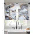 thumbnail image 2 of Modern Impressionist Sheer Curtains for Living Room Bedroom, Light-filtering Sheer Curtain, Abstract Gary Gold Marble Texture Light-Rod Pocket Voile Window Treatment Drapes, 52’’Wx45’’L, 2 Panels Set, 2 of 7