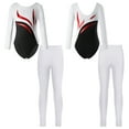 thumbnail image 2 of iiniim Kids Girls 2Piece Gymnastics Bodysuit with Sparkle Ballet Unitard and Legging Pants Gym Tracksuit Dancewear White 6, 2 of 7