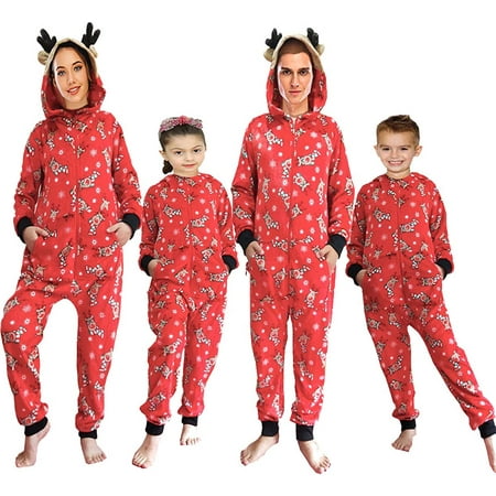 

Zukuco Christmas Family Matching Pajamas Set Reindeer Onesie Holiday Family Sleepwear