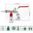 thumbnail image 5 of 1/2" 3/4" Dual Outlet Brass Garden Faucet Outdoor Anti-Freeze Water Spigot Washing Machine Tap for Hose & Pool, 5 of 5