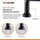 thumbnail image 4 of Kitchen Mixer Tap Modern Single Handle Spring Pull Out Kitchen Faucet With Pull Out Spray, Matte Black Kitchen Sink Faucet, 4 of 5