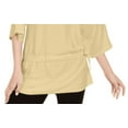 thumbnail image 3 of ALFANI Womens Yellow 3/4 Sleeve Crew Neck Party Peplum Top Petites PL, 3 of 3