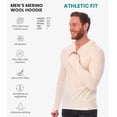 thumbnail image 3 of 𝗧𝗛𝗘𝗥𝗠𝗔𝗟 Merino.tech Men’s Merino Wool Half Zip Hoodie - Slim Fit Base Layer Top with Hiking Socks, 3 of 9