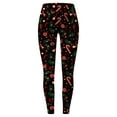 thumbnail image 4 of KHONTS Women's Christmas Printed Pants Festive Holiday Leggings Soft Stretch High Waist Daily Wear Bottoms Black3 XL, 4 of 4