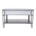 thumbnail image 3 of SEI Furniture Wedlyn Square Mirrored Cocktail Table Brushed Matte Silver, 3 of 3