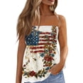 thumbnail image 2 of Flag and Floral Print Tube Tops Women 4th of July Strapless Bandeau Sleeveless Tank Tops American 250th Anniversary Pleated Flowy Off the Shoulder Tube Tops, 2 of 5